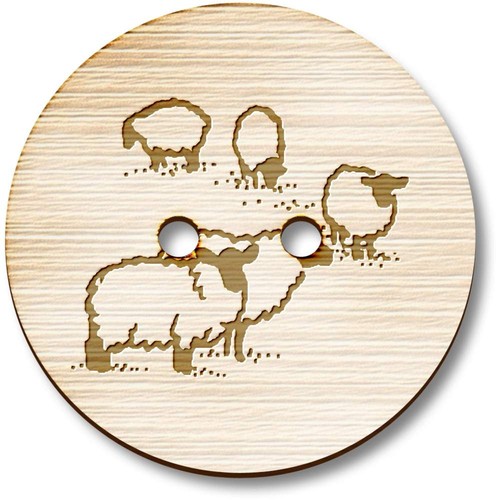 Grazing sheep wooden buttons - 'grazing,