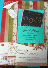 Christmas background papers, A4 (15 sheets) and 9x13cm (26 sheets)