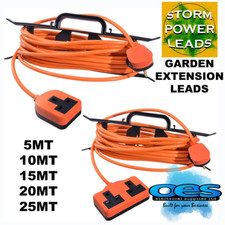 OUTDOOR GARDEN ORANGE EXTENSION LEAD ALL LENGTHS 1 GANG SOCKET & 2 GANG SOCKET.