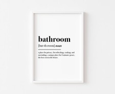 Bathroom Print | Bathroom Decor | Definition Print | Funny Bathroom Poster Sign