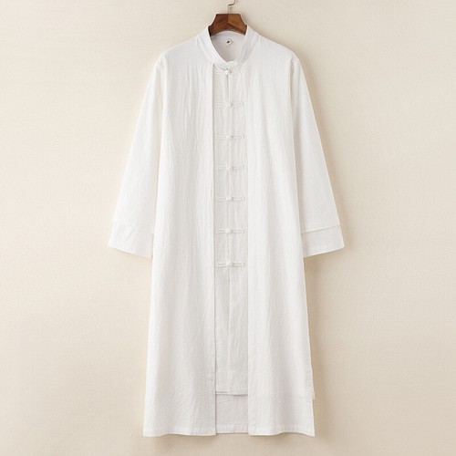 Men cotton linen long - linen, jacket