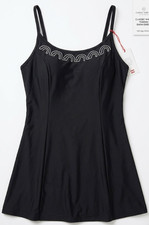 Women Swimsuit Black One Piece