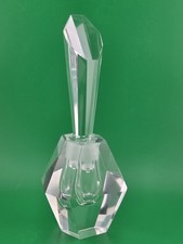 GORGEOUS ELEGANT LARGE ART DECO FACETED CRYSTAL PERFUME PERFUME/SCENT BOTTLE. 