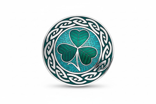 Large shamrock brooch silver - shamrock,