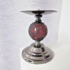 Candle Holder With Red Mosaic