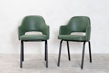 FAUX SUEDE DINING CHAIRS WITH