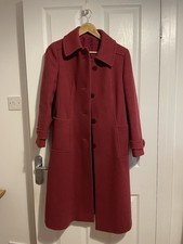 Eastex Women's Vintage 100%  Wool Lined Coat Size 10 Dark Pink Good Condition