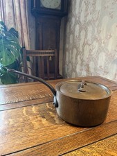 Antique Viledieu Cuivre Normandy Quality Hand Hammered Copper Lidded Pan 