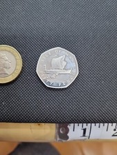 1977 Isle of Man Sterling Silver .925 50p Coin Fifty Pence