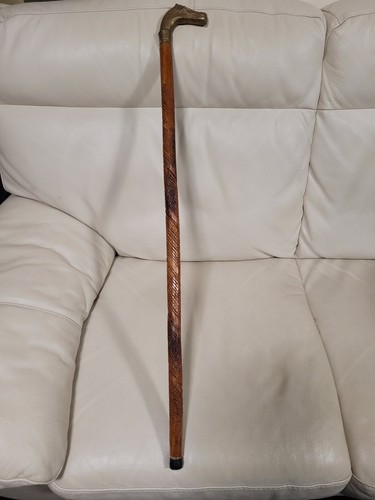 Walking stick with brass - with,