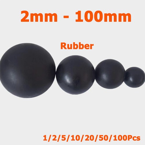 Black round solid rubber ball - solid,