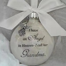 Memory Christmas Clear Ball Angel in Heaven Xmas Tree Bauble Home Ornament Gift