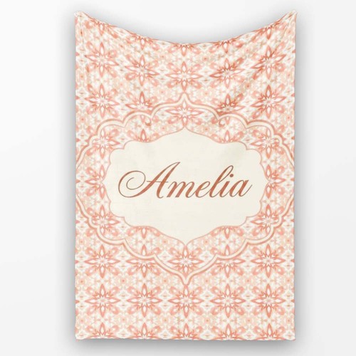 Soft fleece blanket - soft, peach