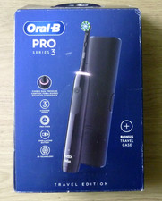 Oral-B: Pro Series 3 Travel Edition with case and brush head. Black. Box opened.