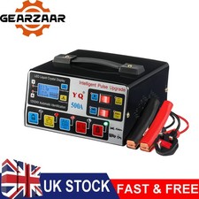 500A Automatic Car Battery Charger 12V/24V Intelligent Pulse Repair Charger (UK)