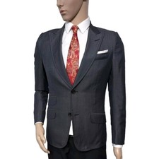 NWOT Gucci Mens Hand Made Slim Fit 2 Piece Suit Charcoal UK 36R W30 L30 RRP£1790