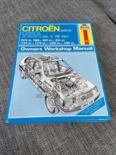 Haynes Workshop Manual No. 620. Citroen Visa. 1979 to 1988 (inc. C 15E Van)