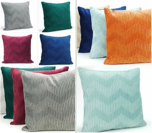 Plain crushed velvet cushion - velvet,