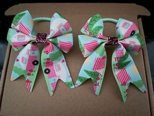 CAMPING VAN TENT - hair bow bobbles (2) HANDMADE girls hair accessories