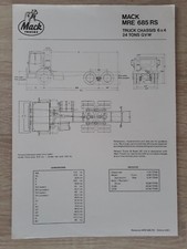 Mack MRE 685 RS 6x4 Chassis Specification Brochure / Leaflet 1981