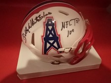 Billy "White Shoes" Johnson Signed Oilers Mini Helmet W/NFL TOP 100 JSA WC214178