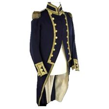 Men's Navy Blue Hussar Jacket - Regency Military Uniform Coat Priority Shipping