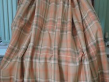 WIDE HIGHLAND CHECK  INTERLINED  CURTAINS EACH 132" WIDE X 54" LONG