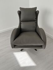 FAMA LENNY GREY LEATHER SWIVEL ROCKER ARMCHAIR NEVER BEEN USED