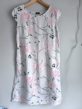 Womens Floral Linen Dress With