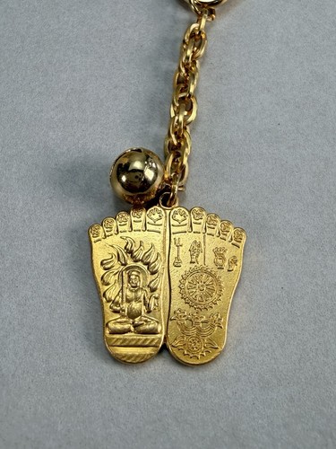 Buddhist footprints keychain - buddhist,