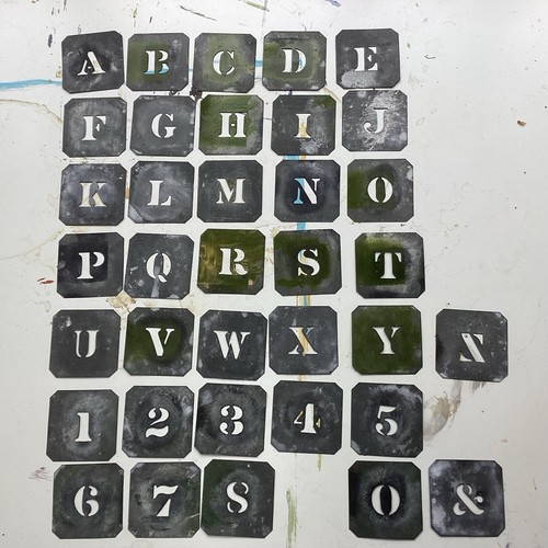 Vintage metal stencil - metal,