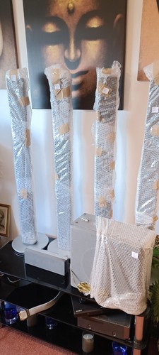 Grey floor standing speakers - grey, 4