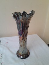 Rare NORTHWOOD AMETHYST Carnival Glass Tree Trunk Glass 10.5 Inches Tall