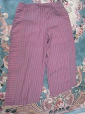 Walter Krines red brown striped wide leg linen/viscose trousers 44 L