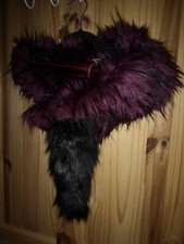 Alice Hannah Faux Fur Loop Through Stole Claret New With Tags