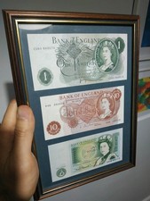 BANK OF ENGLAND Uncirculated Framed THREE Banknote Collection