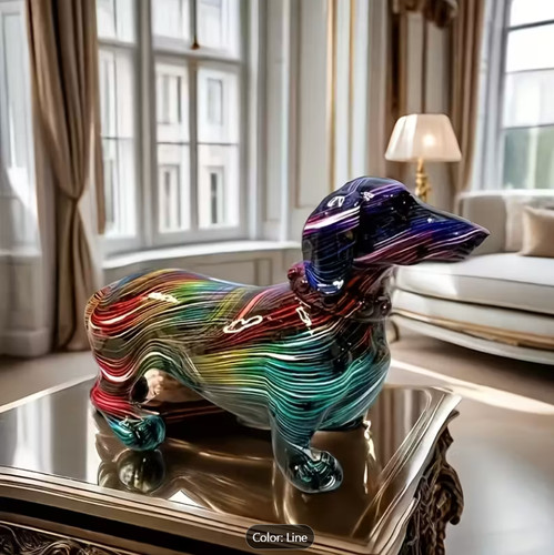 Small vibrant dachshund - vibrant, resin