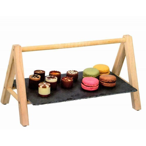 Wooden slate snack cup - wooden,