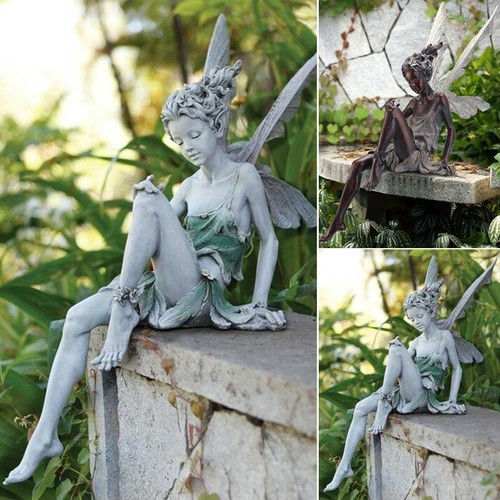 Sitting fairy statue - sitting,