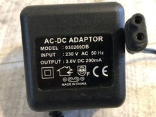 AC-DC ADAPTOR 030200DB 3.0V 3V DV C Output 200mA Used Working Order  