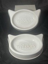 Whiskas Ceramic White Cat Kitten Food Water Dish Bowl