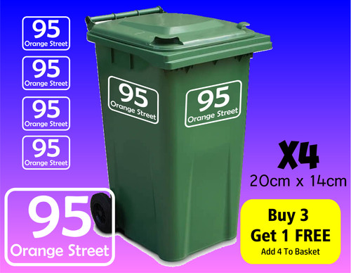 Wheelie bin numbers - x4,