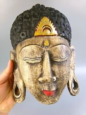Wooden Buddha Head Mask Wall