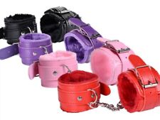 Colorful Quality Faux Leather & Fur Dungeon Restraint Wrist Cuff Ankle Cuffs