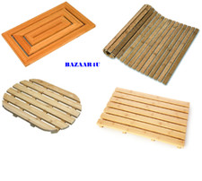 BAMBOO DUCK BOARD WOODEN NATURAL WOOD BATHROOM OVAL, RECTANGULAR SHOWER BATH MAT