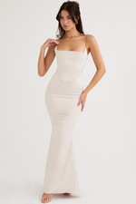 HOUSE OF CB 'Olivette' Crystal Satin Corset Maxi Dress