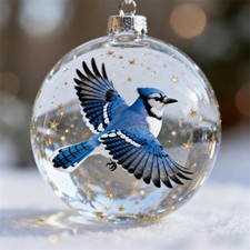 Birds Crystal Glass Ornament
