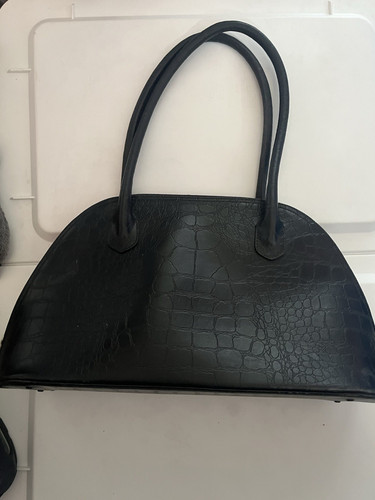 Black faux leather croc - faux,