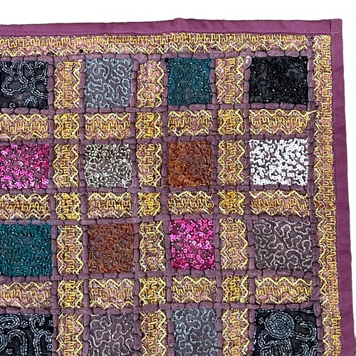 Vtg beaded ethnic indian throw - vtg,