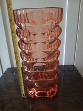 Glass Vase Large Pink 1970s